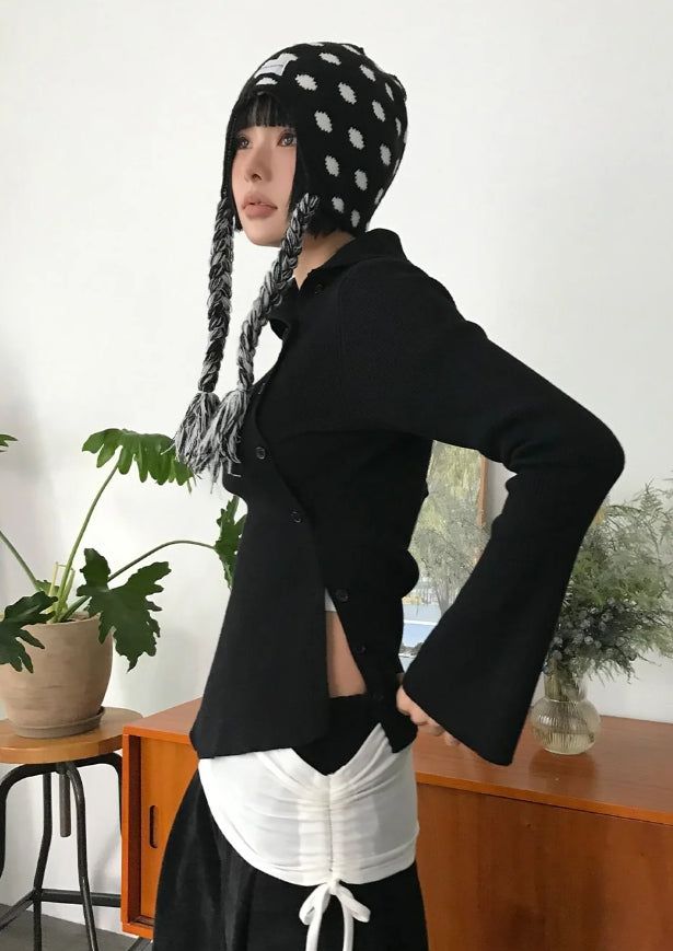 DOT EARFLAP BEANIE