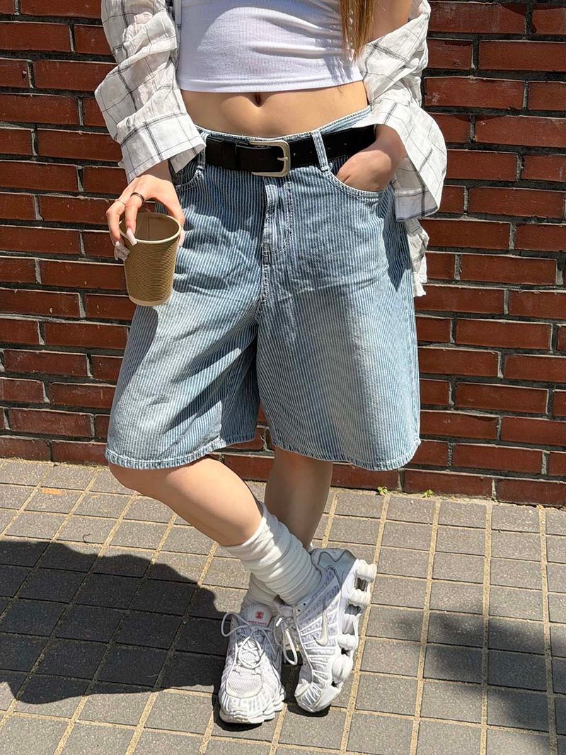 MUZESEOUL(ミューズソウル)の「Summer stripe bermuda denim pants(Pants)」