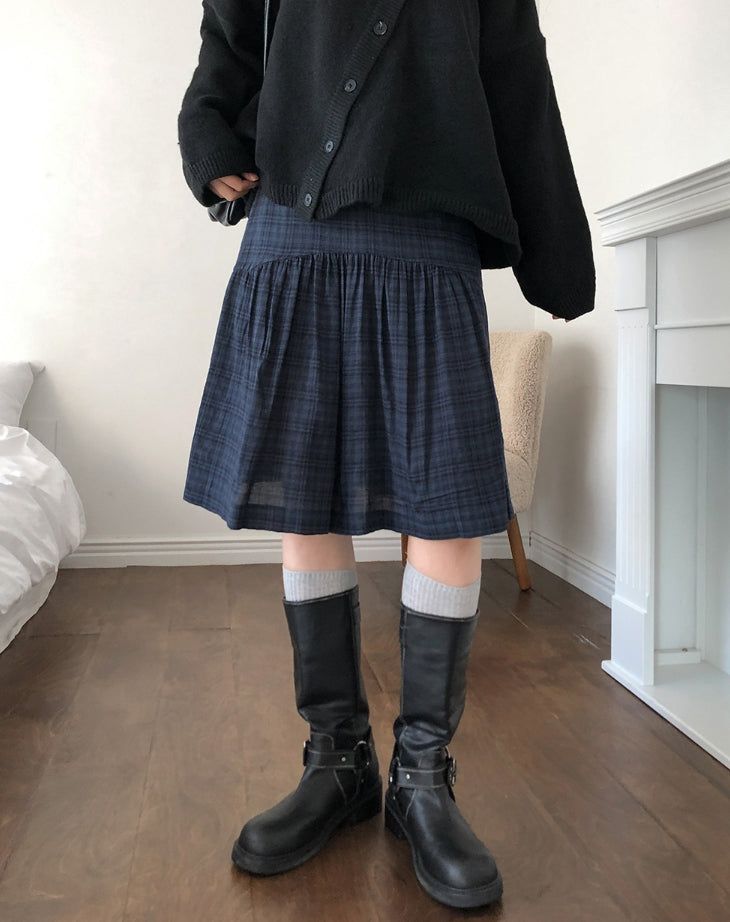 ULAN（ユレン）の「Kotori slit check midi skirt（Skirts）」