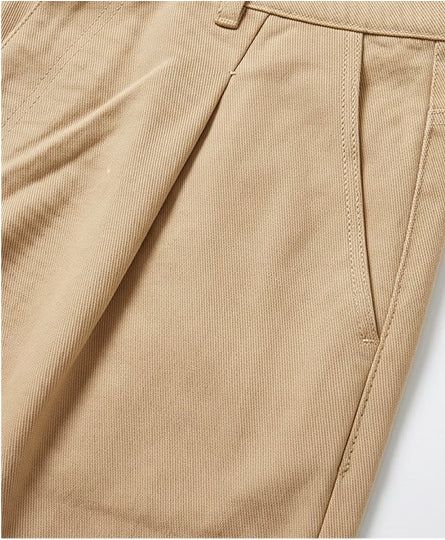 Wide Cotton Pleated Bermuda Shorts Beige