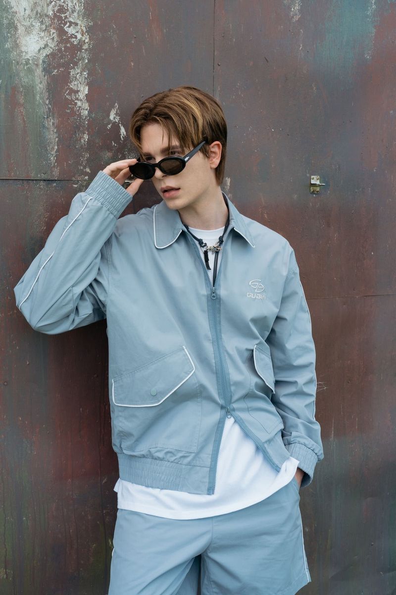PIPING BLOUSON SET - OUTER (SKY BLUE)