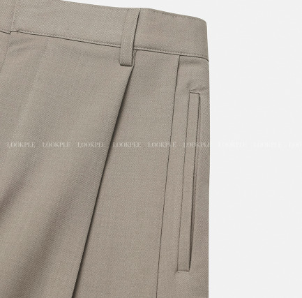 Deface Front Turtle Back Banding Wide Slacks