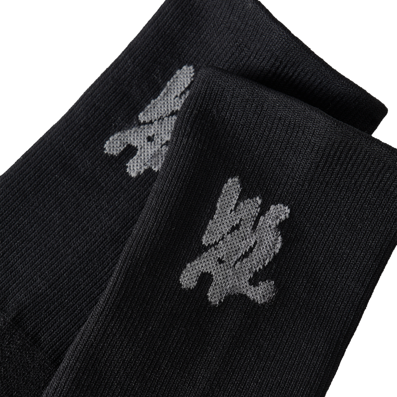 Daily Two-Tone Running Crew Socks - BLACK
