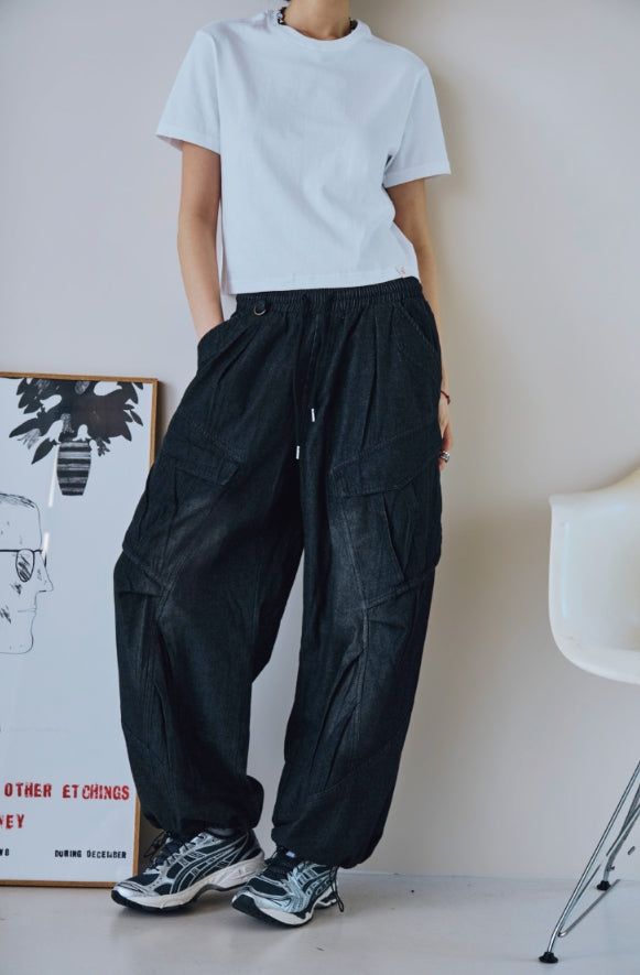 CPGN studio（コンパーニョ）の「26SS★ ウォッシュド バルーン カーゴ デニム パンツ（パンツ）」
