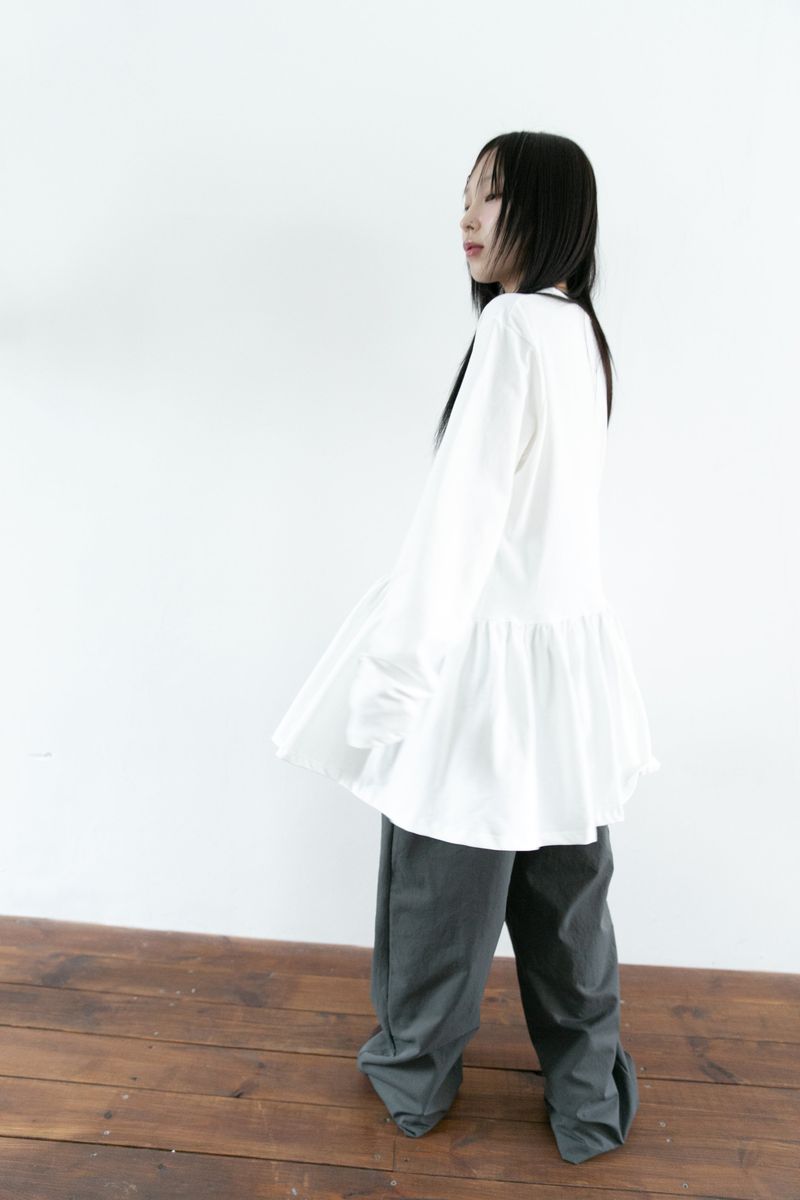 shirring layered cotton ops(3colors)