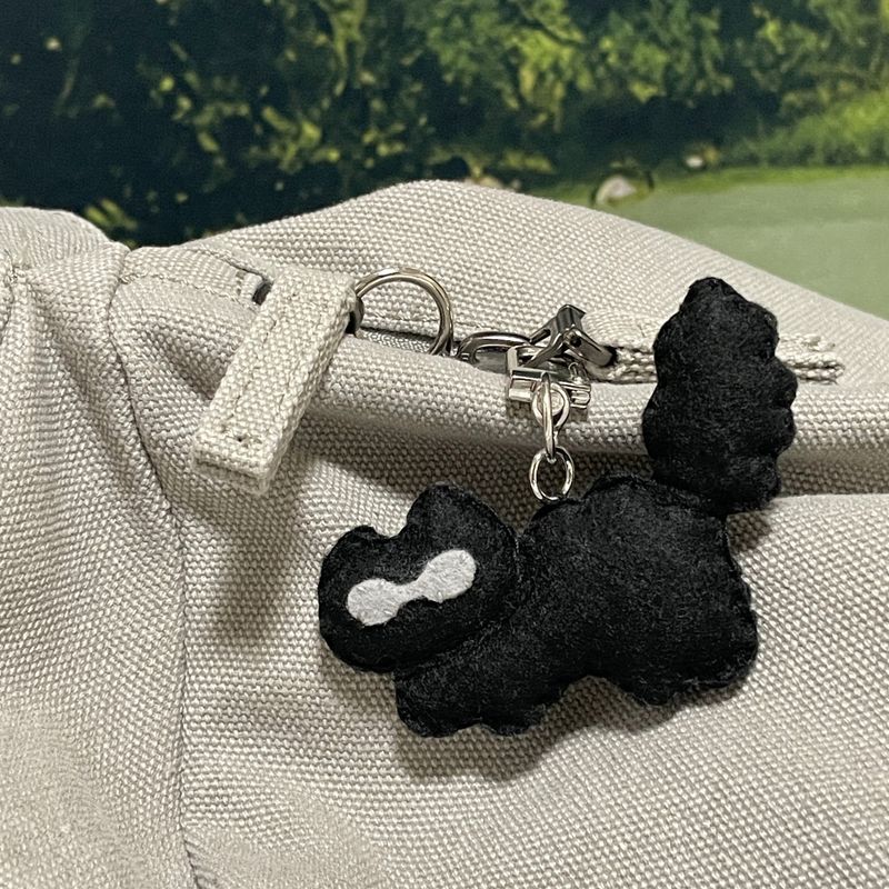 [MADE] Angry tail Sunglasses Cat Key ring