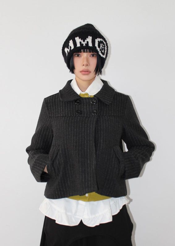 RIBBON POCKET SHORT COAT