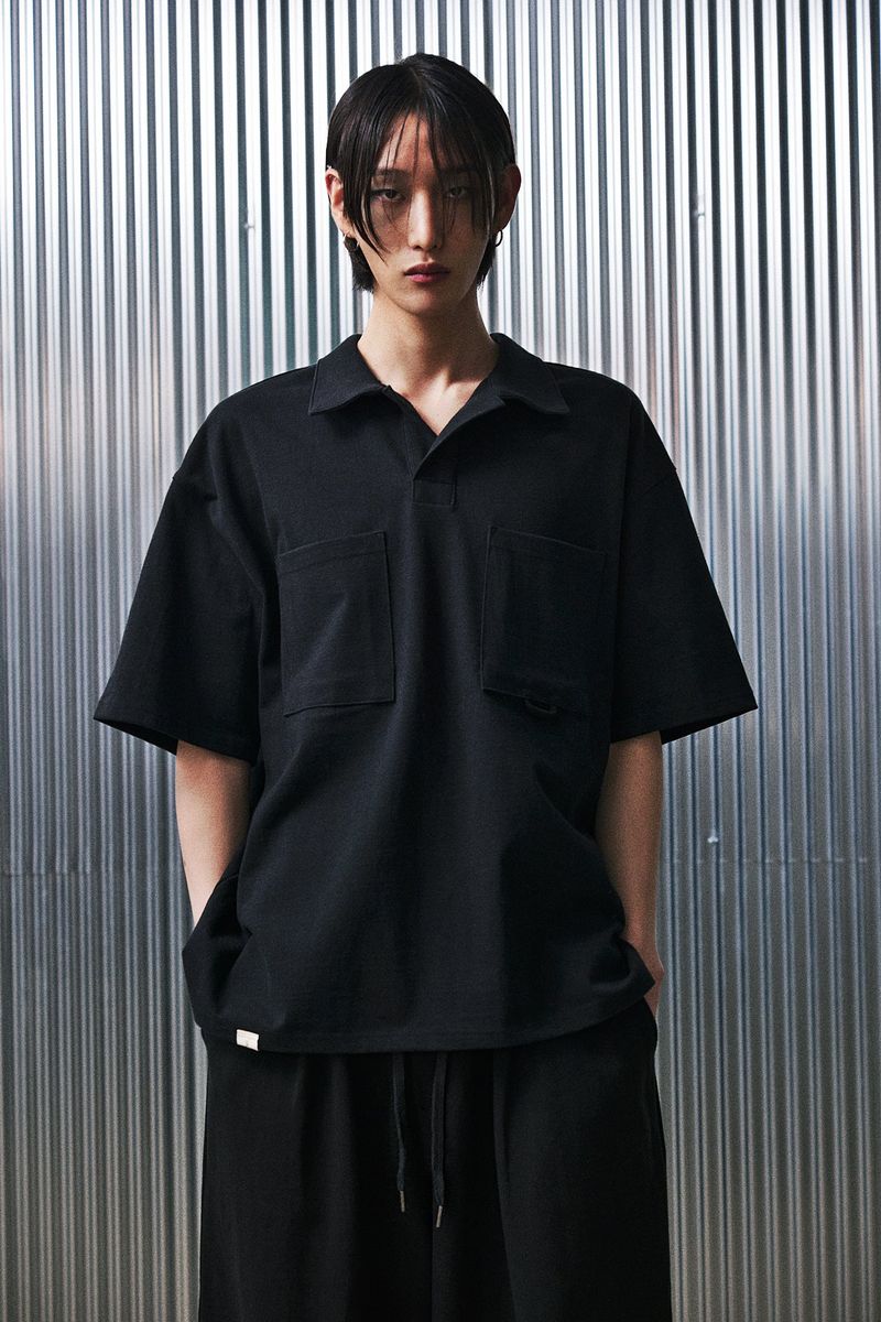 N-BT POCKET 1/2 COLLAR-TEE (Black)