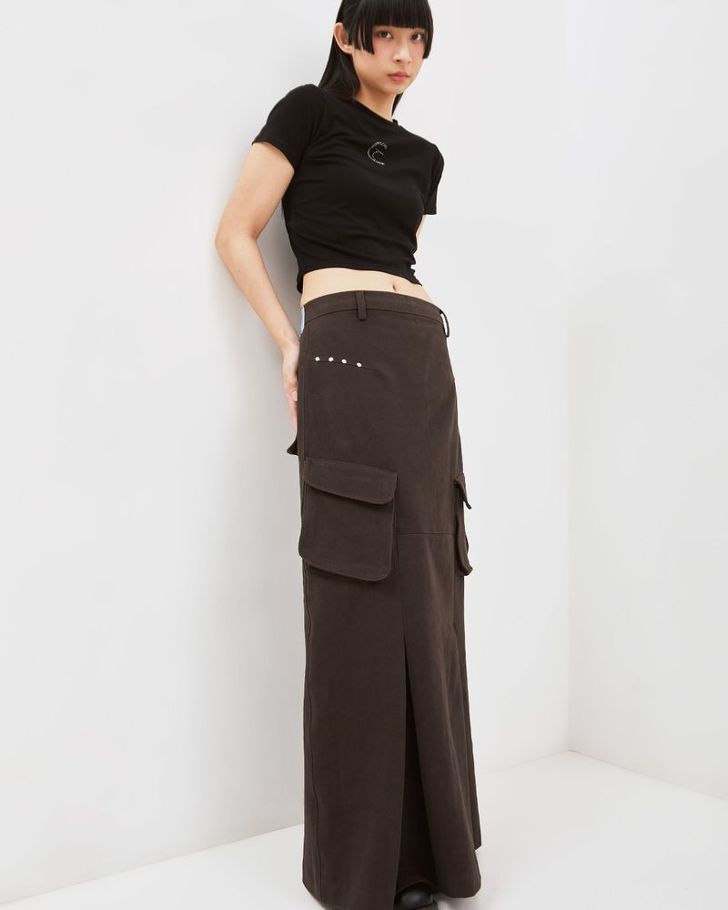 Mova Zip Cargo Long Skirt