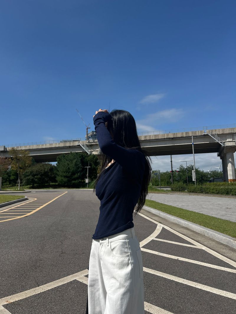 Y2K Back Point X Strap Bijo Wide Loose Fit Denim Long Pants (White)