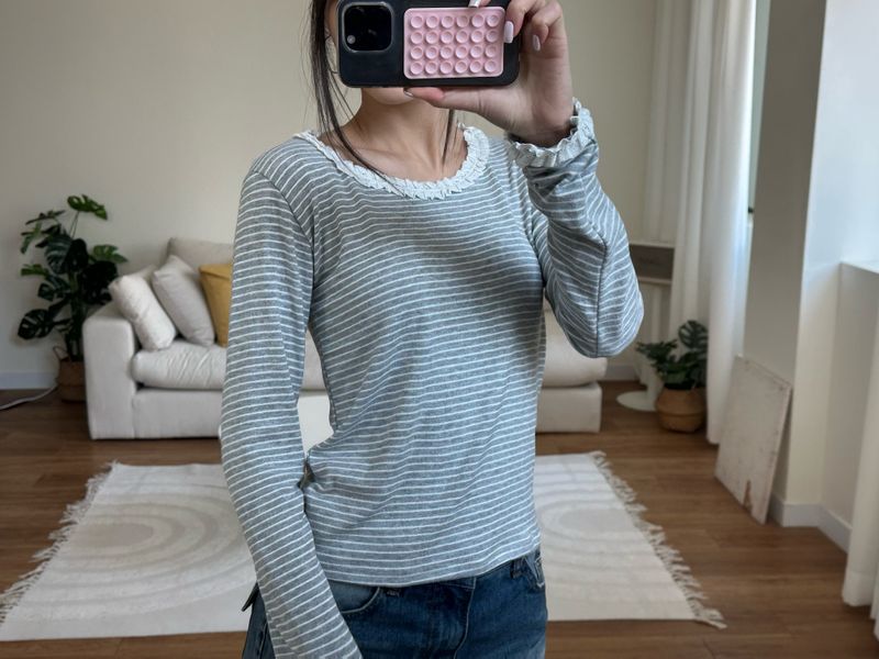 lace stripe tee