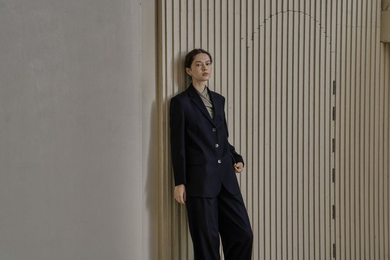 WOOL TWILL SETUP JACKET_NAVY