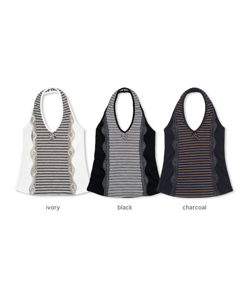 blin rose halter top (3colors)