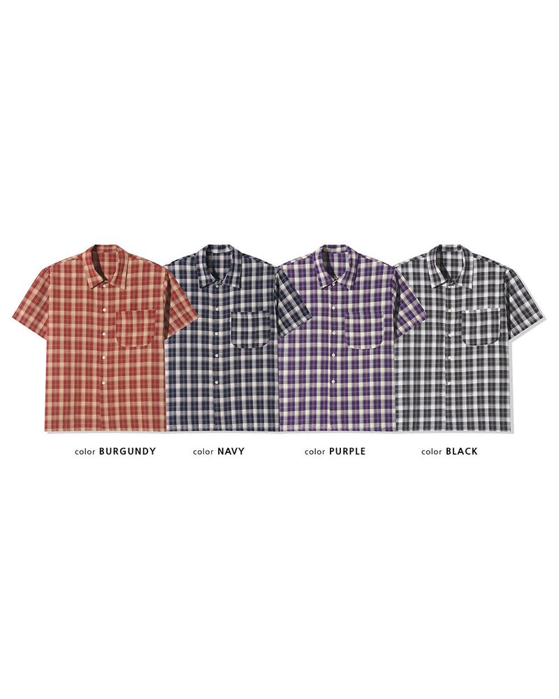 Rendro Square Check Half Shirt