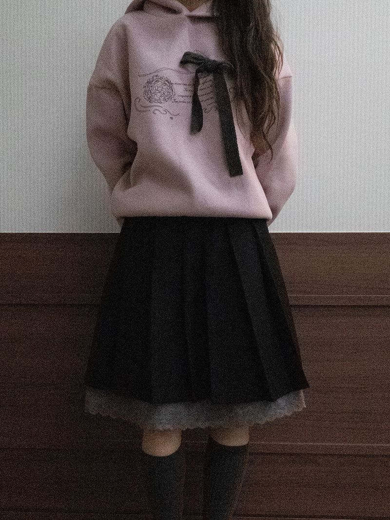 Tweety Bow Midi Skirt (black)