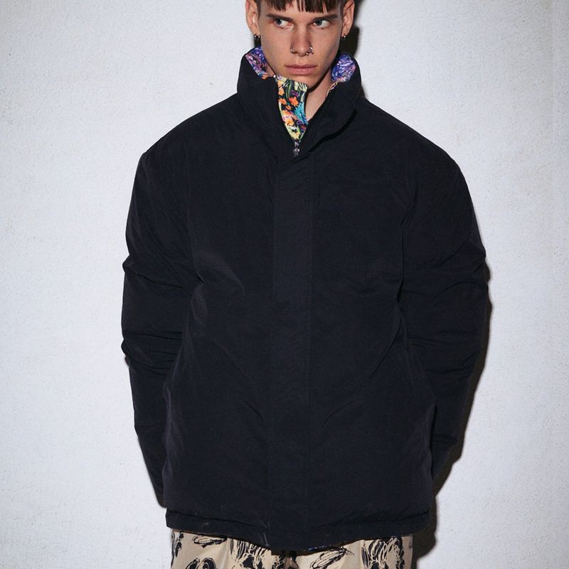 F8KE CHEMICAL CLUB(フェイクケミカルクラブ)の「SOLARBALL FLOWER FLAME REVERSIBLE PUFFER BLACK(Jackets/Outerwear)」
