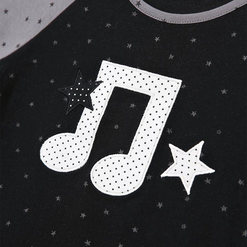 Melody Star Raglan T-shirt - BLACK