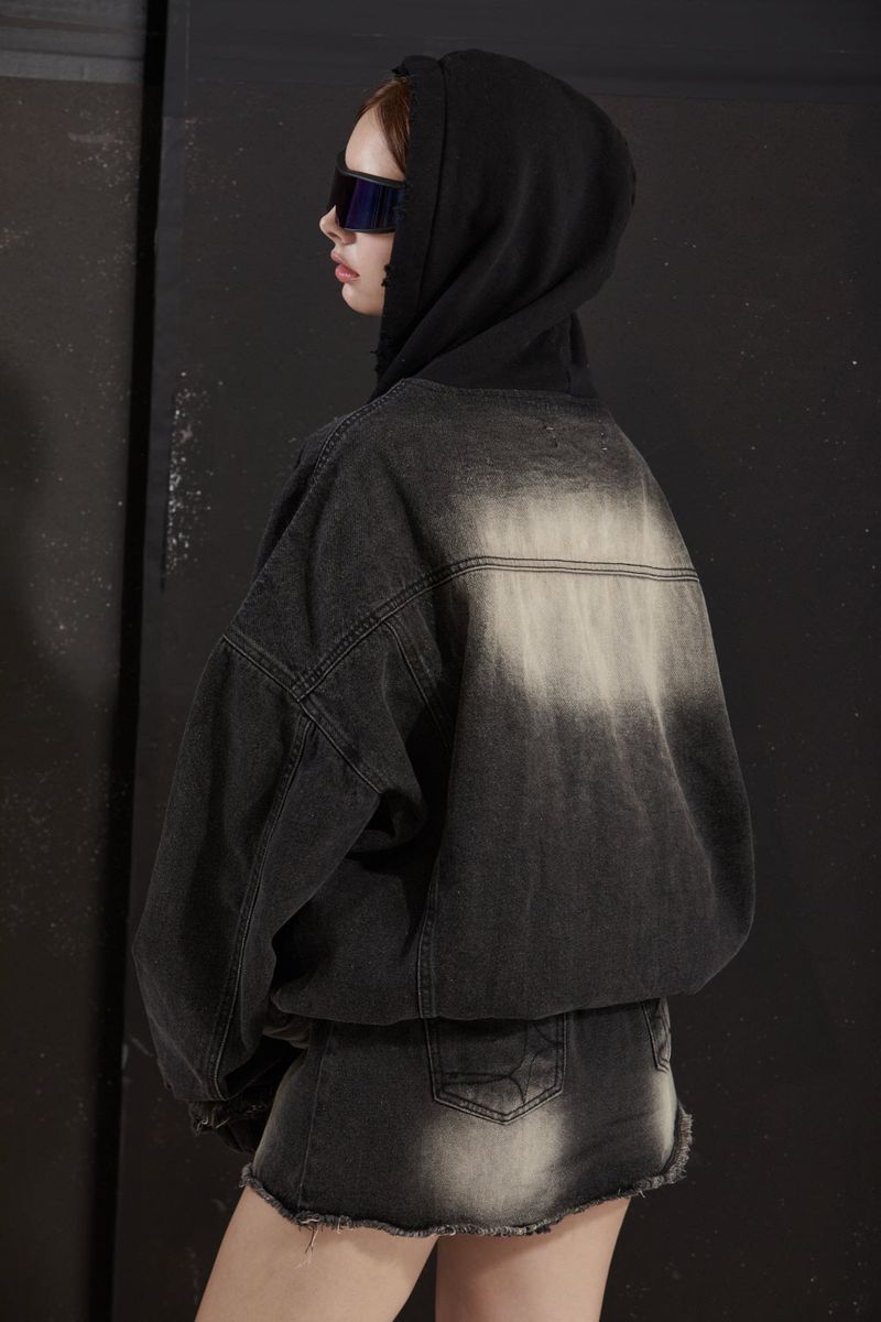 COVER DENIM JACKET -BLACK