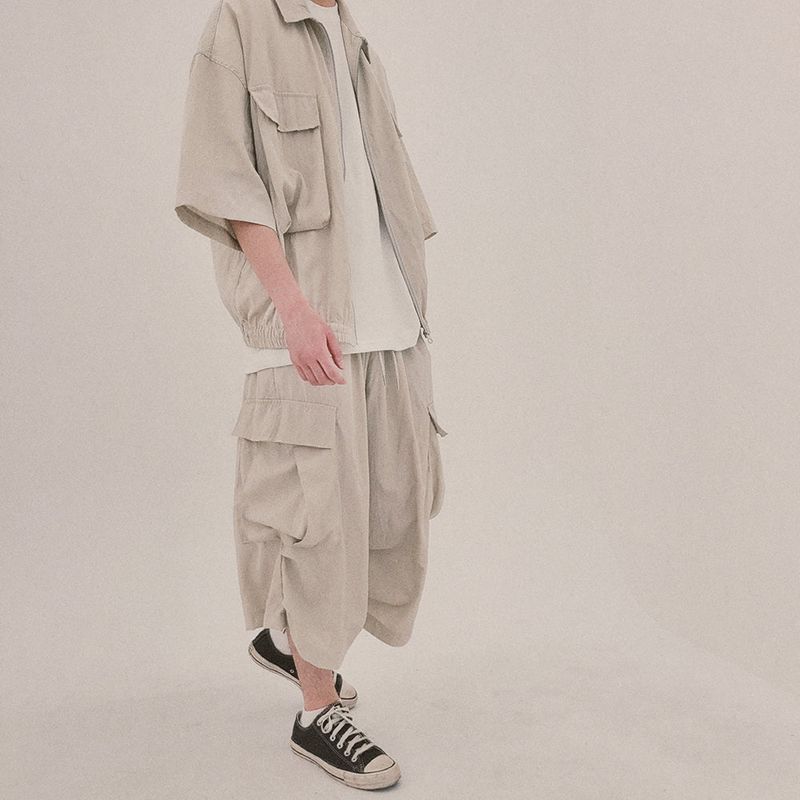 street shape capri shorts_beige