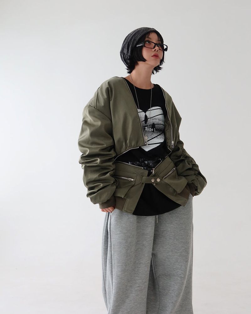 ST Short-Sleeved Layered Sweatshirt