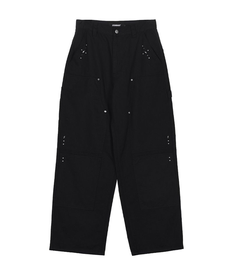 dominant（ドミナント）の「スタッズ ディテール カーペンター デニム パンツ ブラック（パンツ）」