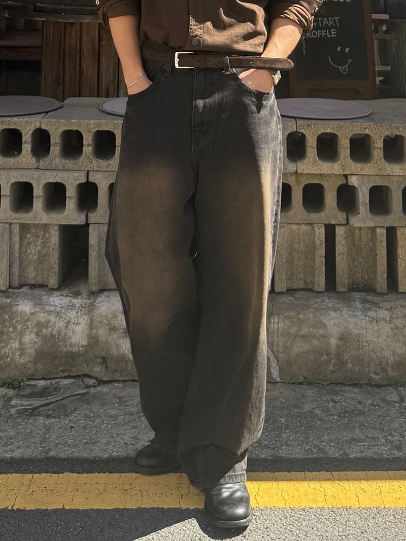 Garment dying denim pants