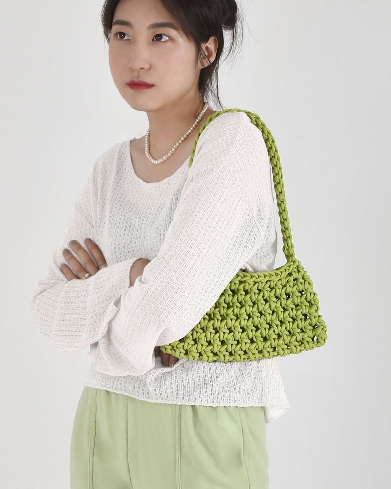fruit net hobo bag (lime)