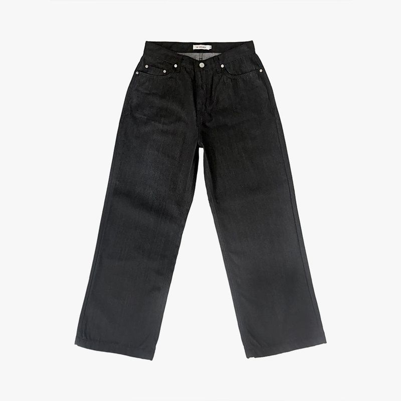 Leaf denim wide pants