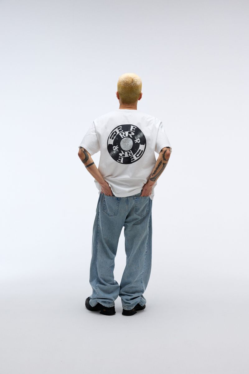 EEERRR Record artwork damage washing T-shirt (White)