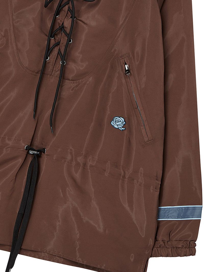 LACE UP ANORAK JACKET (BROWN)