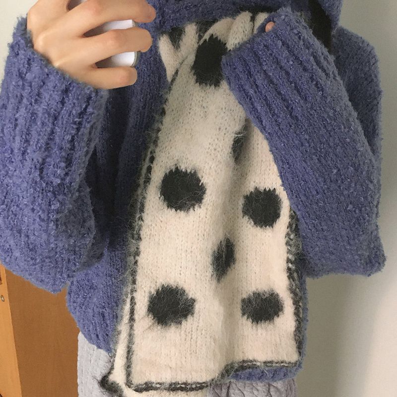 Rolls Dot Color Angora Fur Scarf