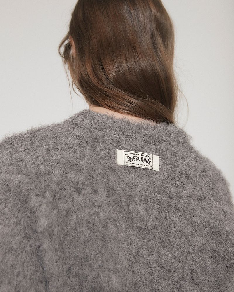 WOOL BRUSHED SWEATER [GRAY]