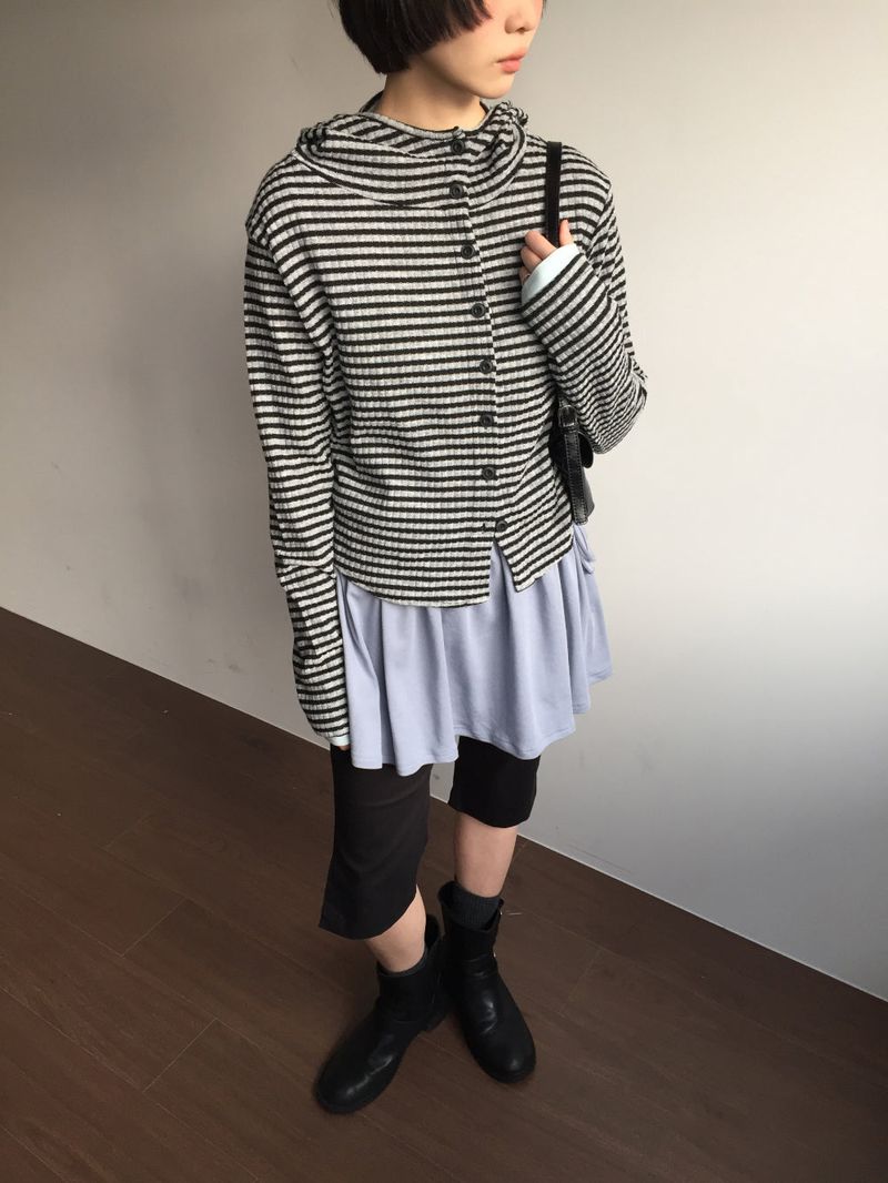 Alto high-neck hooded cardigan (2color)