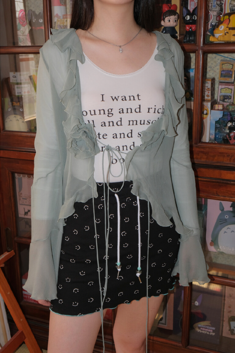 smile mini skirt black