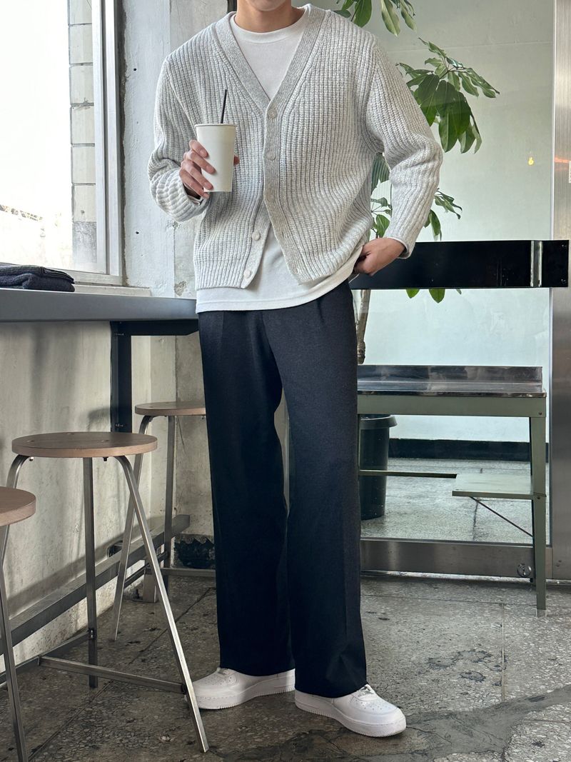 Meto wool pintuck wide slacks (2 colors)