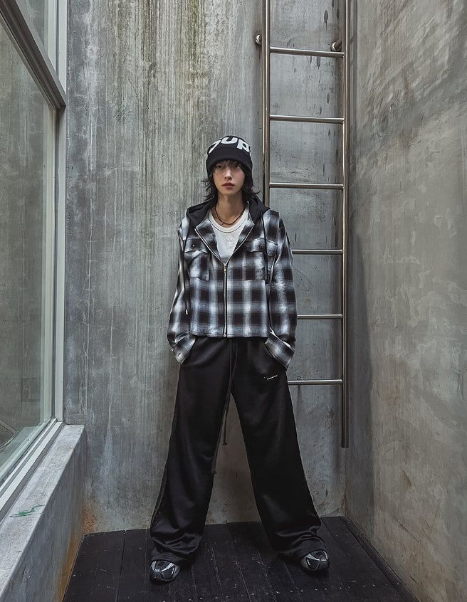 Philly loose fit checked hoodie jacket