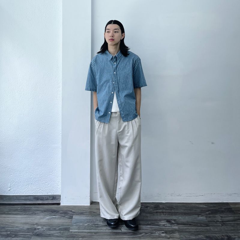 Mist Silver Pleated Pants