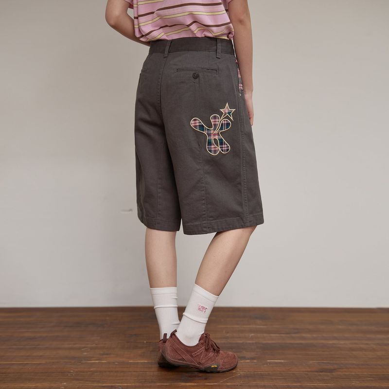 Check Applique Half Pants
