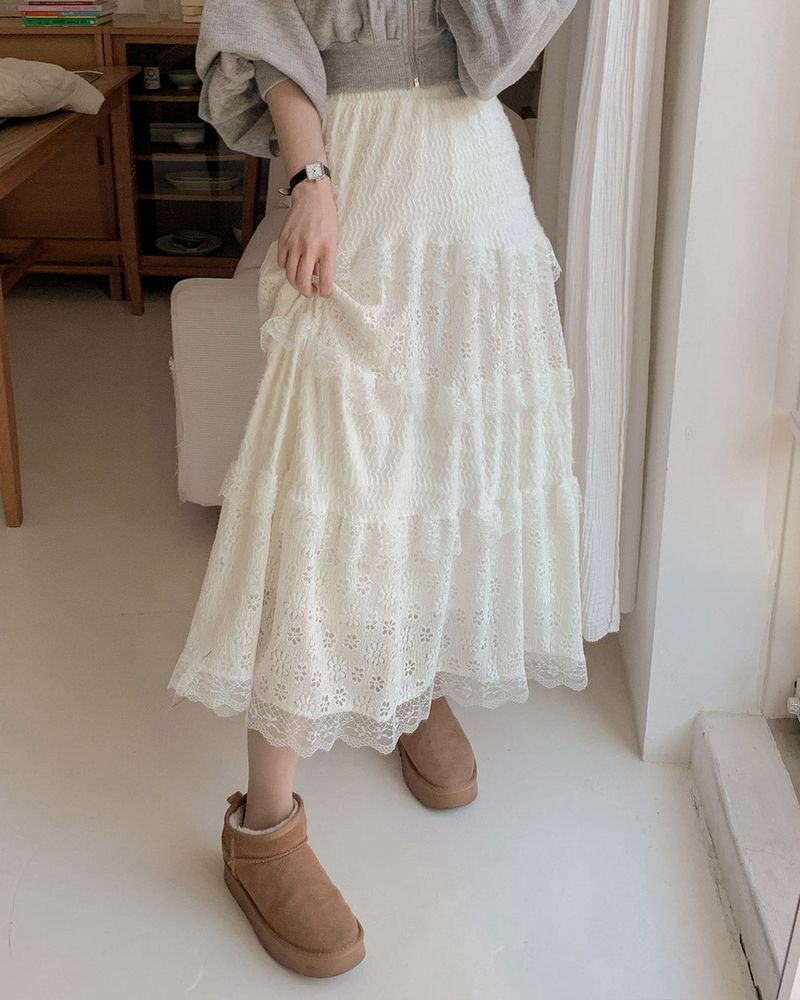 lace long skirt
