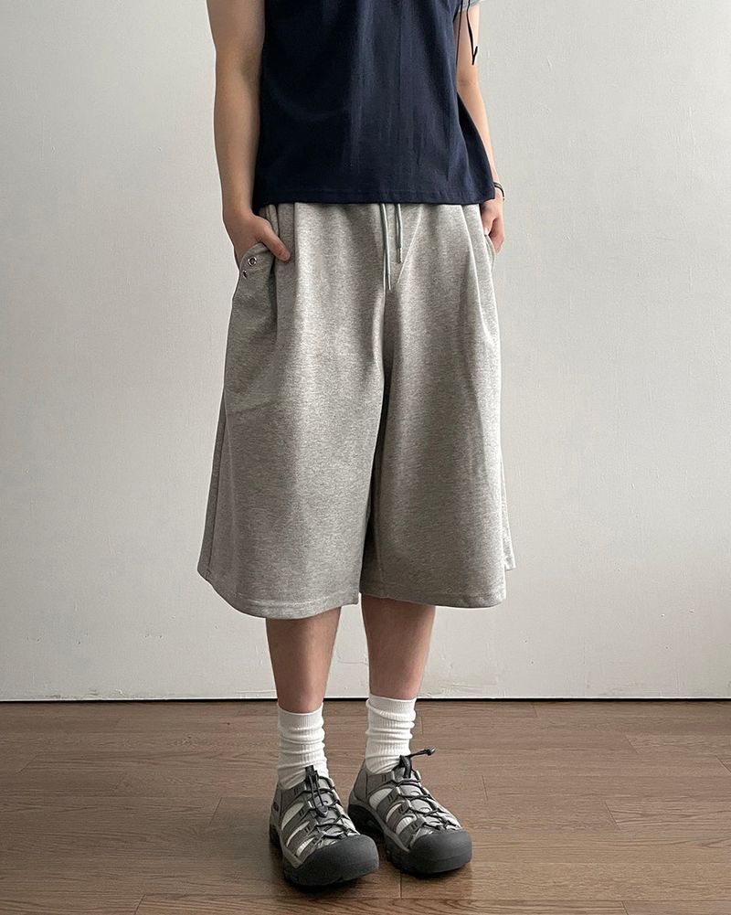 Punch Eyelet Bermuda Sweatpants