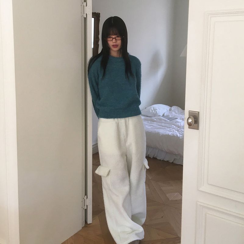 molz soft wool wide cargo pocket pants