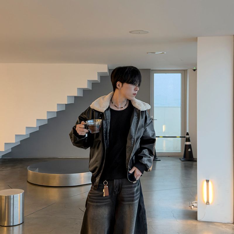 Sker leather aviator mustang jumper