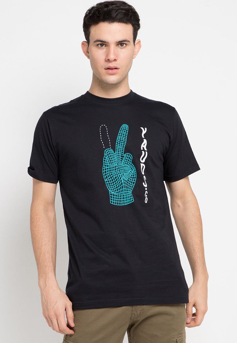 YAUDS.co（ヤード）の「ピース&ファックTシャツ（トップス）」