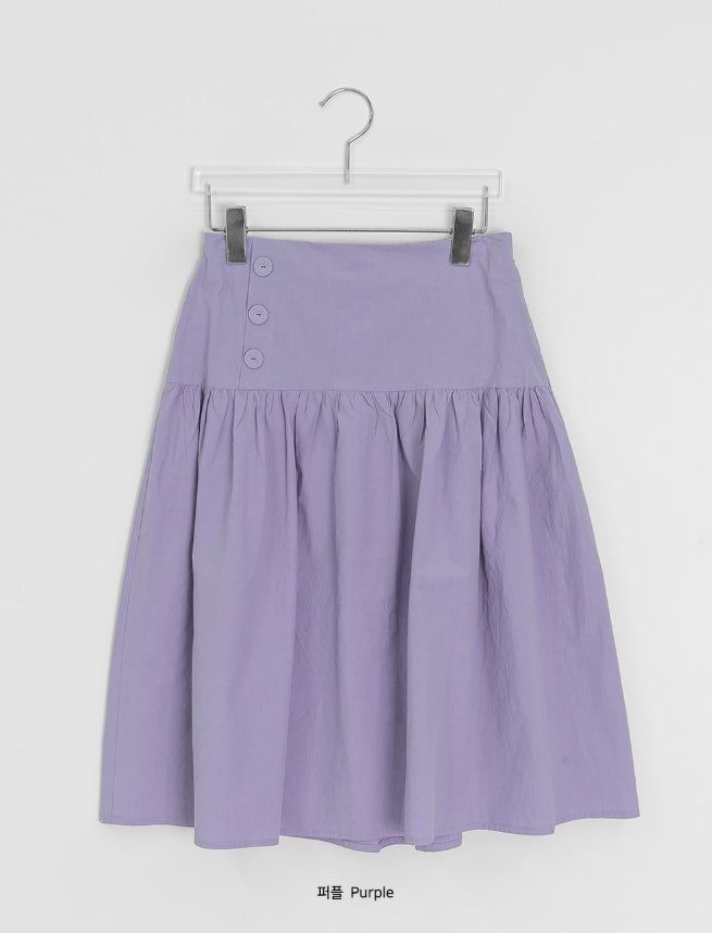 Janta Diagonal Button Banding Midi Skirt