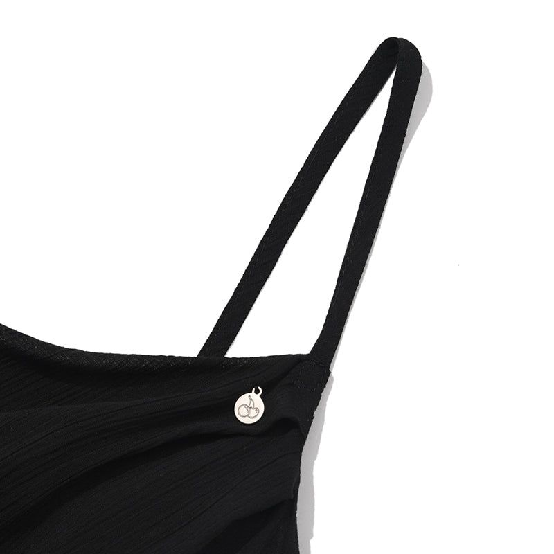 BACK POINT MAXI SLEEVELESS DRESS [BLACK]