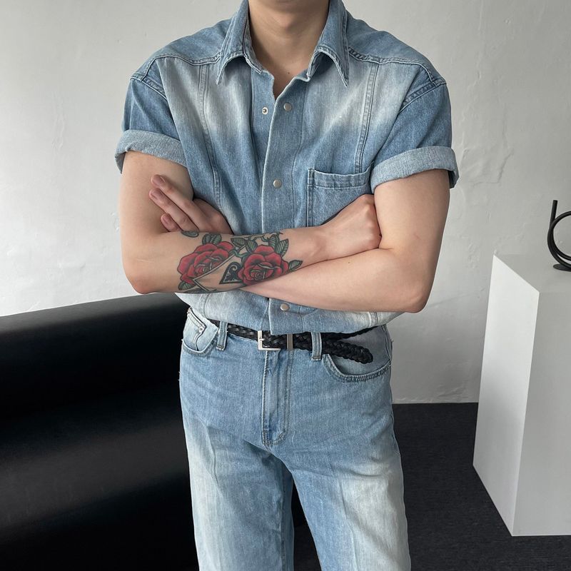 COZINESS（コジネス）の「MG303 Cool Ever Muscle fit Denim Shirt (3 colors)（Tops）」