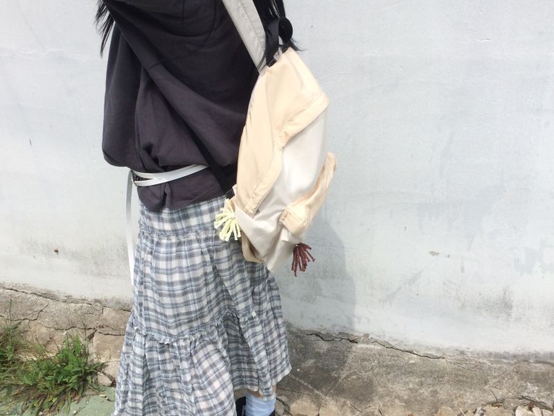 vintage two-tone backpack