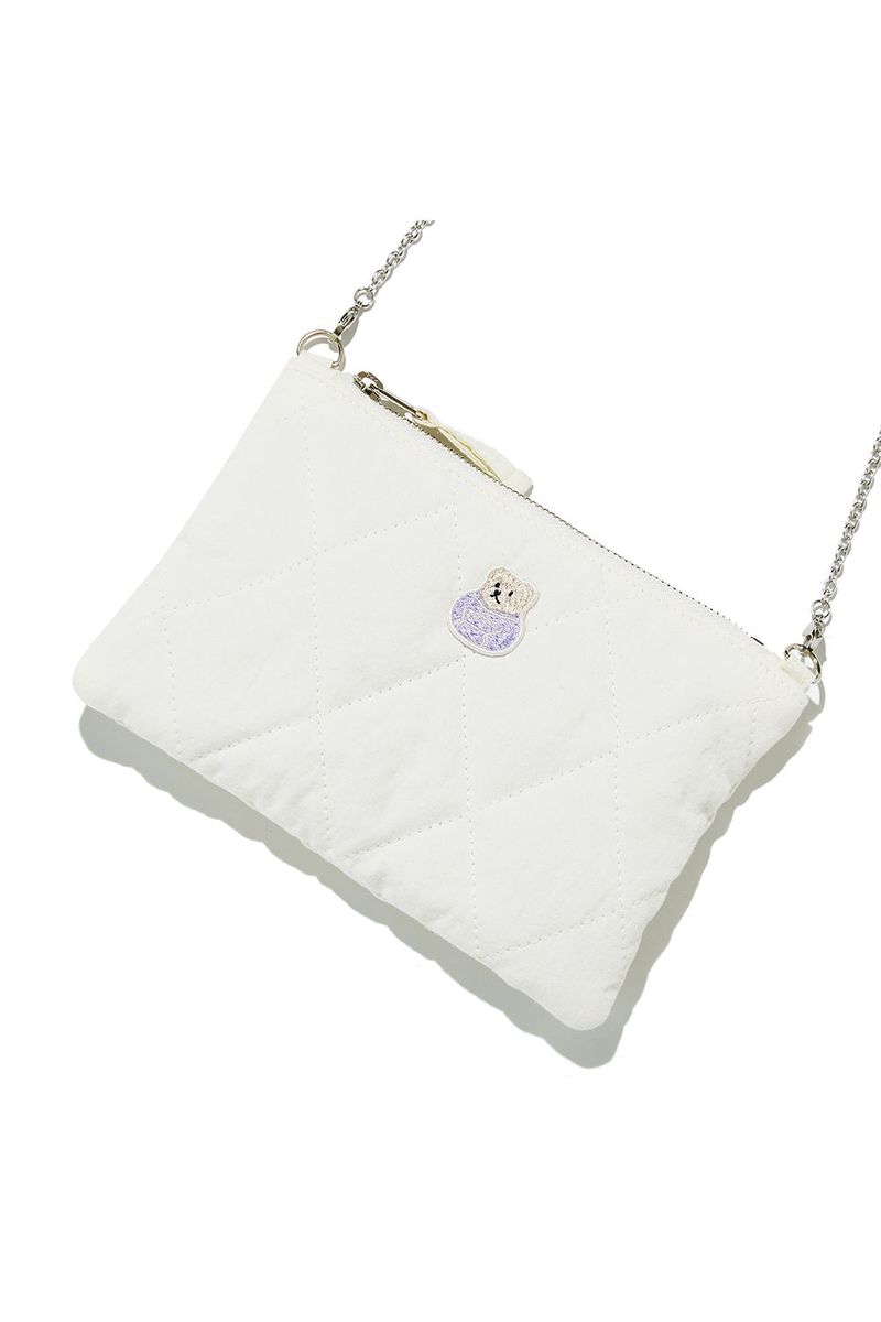Quilting 2Way Mini Pouch_Ivory