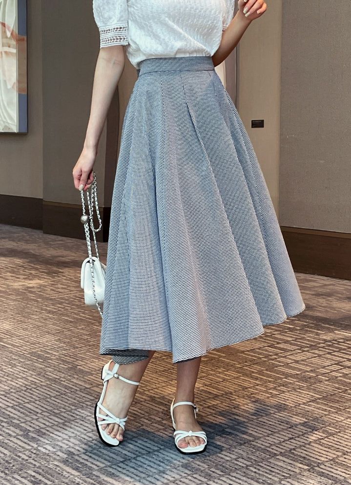 iam mari（アイアム マリ）の「Rebel Check Banding Flare Long Skirt（Skirts）」