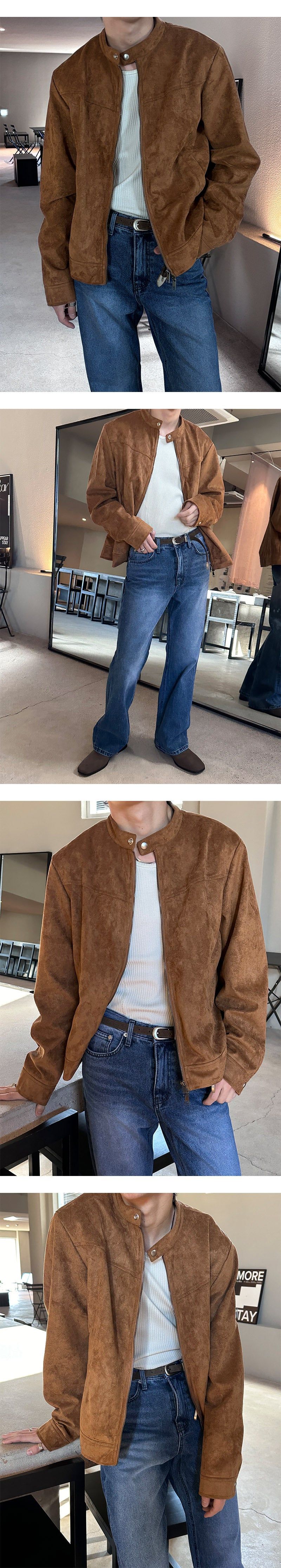 [S/F] Suede biker 2way jacket(3color)